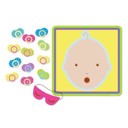 Pin The Pacifier Baby Shower Game (mask & 12 pacifiers included) Party Accessory  (1 count) (1/Pkg)