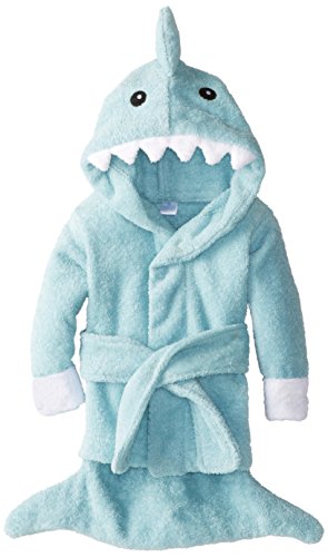 Baby Aspen Baby  “Let the Fin Begin” Blue Terry Shark Robe, Blue, 0-9 months
