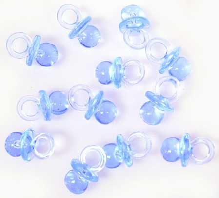 Small Blue Acrylic Baby Pacifier Baby Shower Favors – 144 Pieces