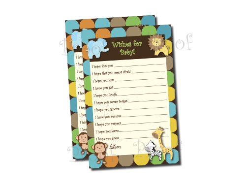 Wishes for Baby – Baby Shower Game – Jungle Themed (50-sheets)