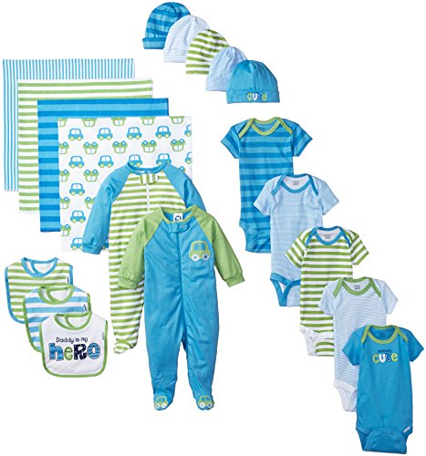 Gerber Baby-Boys Newborn Seriously Cute 19 Piece Gift Bundle Set, Blue, 0-3 Months