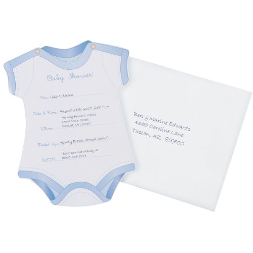 Wilton Onesie Boy Fill In Baby Shower Invitations