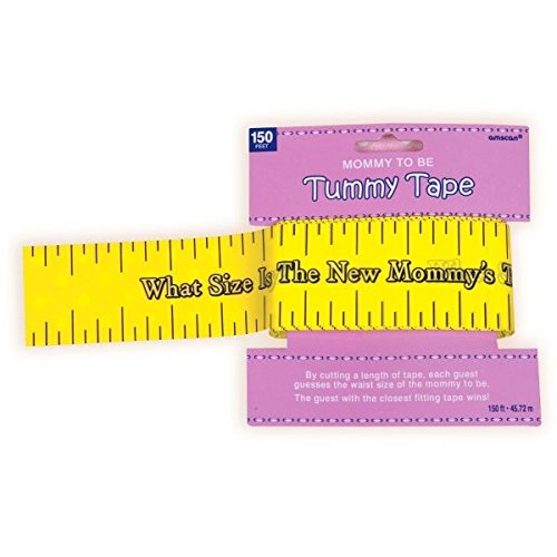 Amscan Delightful Tummy Measure Game Baby Shower Party Novelty Favors, 2in x 150ft, Yellow