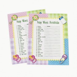 Fun Express Baby Word Scramble Baby Shower Game – 24 Pieces