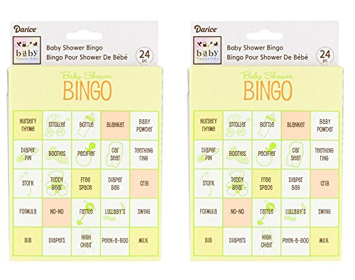 (Pack of 2) Baby Shower Bingo Game, 48 Total Cards