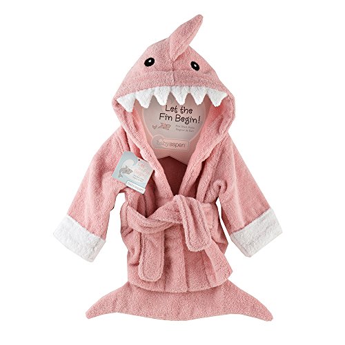Baby Aspen “Let the Fin Begin”  Shark Robe, Pink, 0-9 Months