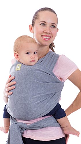 Baby Wrap Carrier All-in-1 Stretchy Ergo Baby Wraps – Ergonomic Baby Sling – Infant Carrier – Babys Wrap – Hands Free Babies Carrier Wraps – Best Baby Shower Gift – One Size Fits All (Classic Gray)